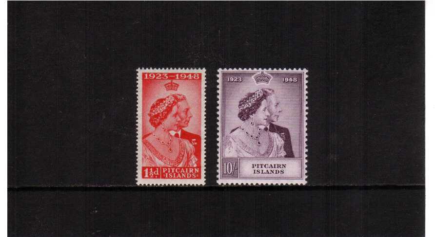 the 1948 Royal Silver Wedding set of two lightly mounted mint.<br/><b>SEARCH CODE: 1948RSW</b>