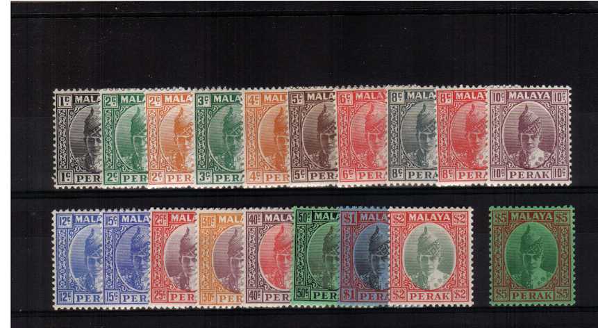 The 1938 complete set of nineteen superb very very lightly mounted mint, most stamps with just a trace of a hinge. The $5 stamp with a lightest trace of all! A gem set. SG Cat 1100
