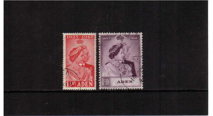 the 1948 Royal Silver Wedding set of two superb fine used