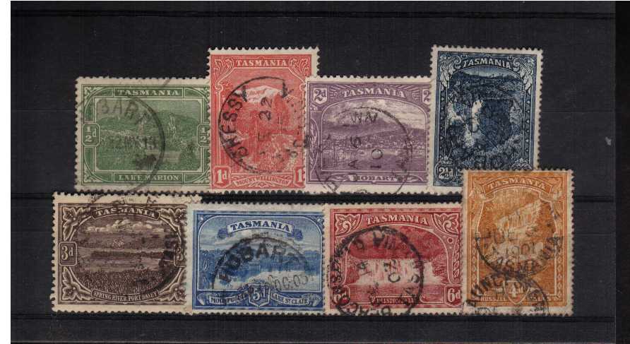 TASMANIA - views set of eight fine used the 2d value has a feint crease