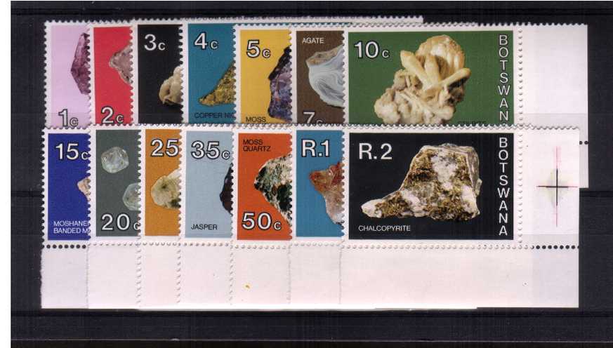 The ''Minerals'' set of fourteen in superb unmounted mint corner singles.
<br><b>ZKR</b>