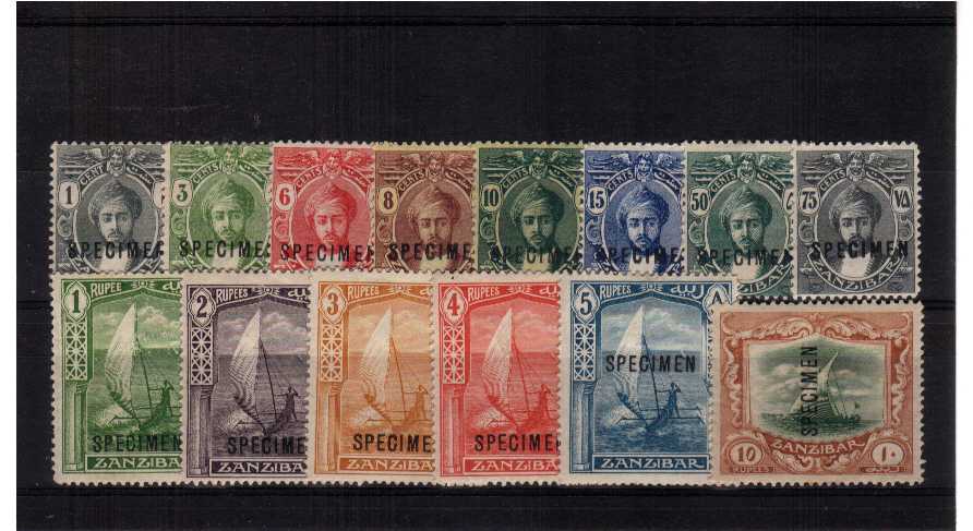 fine mounted mint set of 14 overprinted SPECIMEN