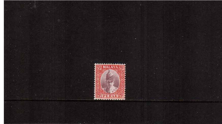 25c Dull Purple and Scarlet superb unmounted mint definitive single