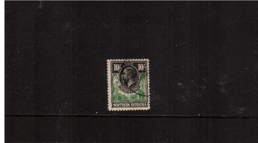 10/- Green and Black<br/>A superb fine used single.<br><b>ZKX</b>
