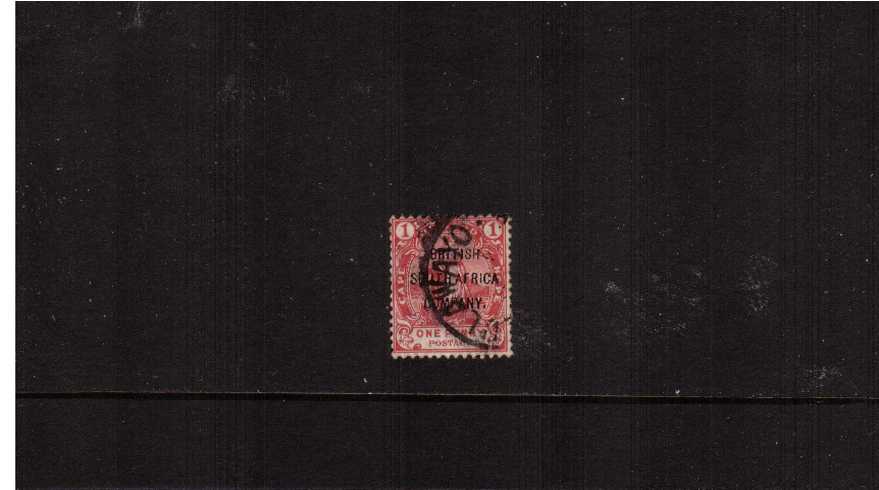 1d Rose-Red with  ''BRITISH SOUTH AFRICA'' overprint fine used.<br><b>ZKX</b>