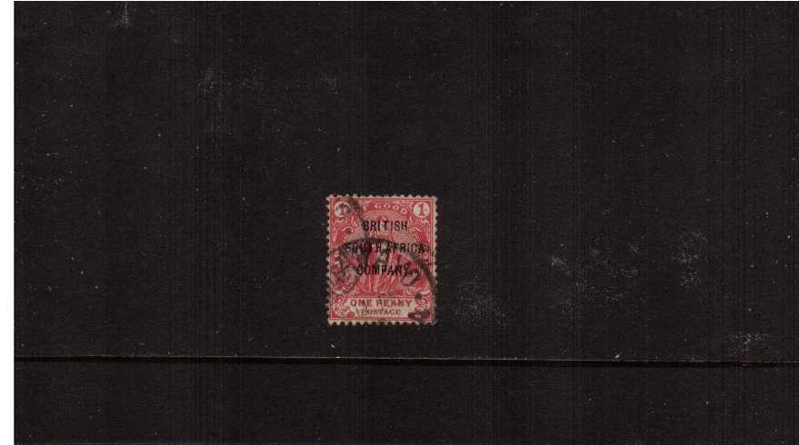 1d Rose-Red with ''BRITISH SOUTH AFRICA'' overprint fine used

<br><b>ZKX</b>