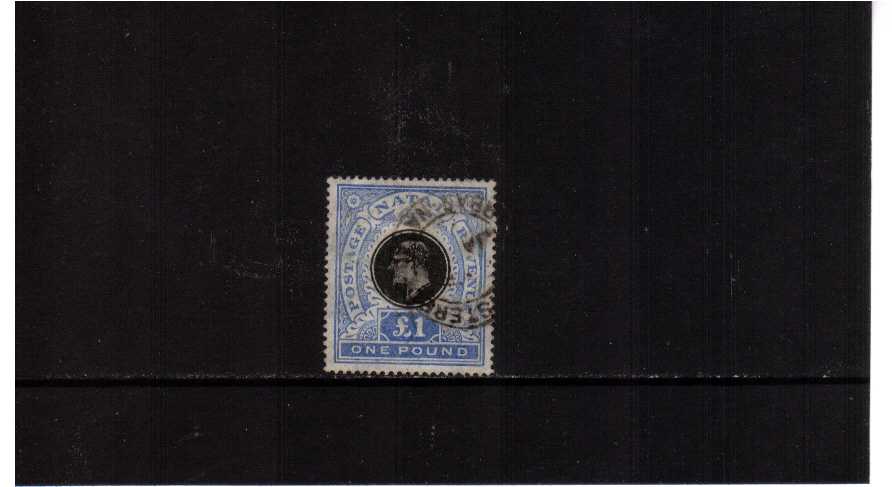 �1 Black and Bright Blue cancelled with a double ring CDS