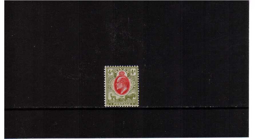 4d Scarlet and Sage-Green ligghtly mounted mint
