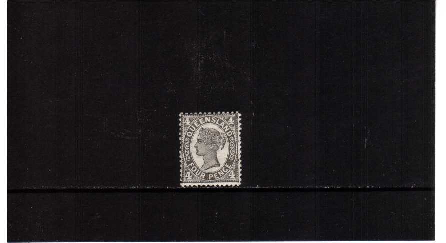 QUEENSLAND - 4d Grey-Black, Die II lightly mounted mint