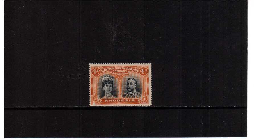 4d Black and Orange very lightly mounted mint, just a trace of a hinge!