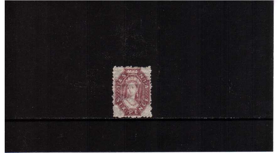 TASMANIA - 6d Reddish Mauve fine mounted mint with some light gum creases, excellent colour and usual rough perforations.