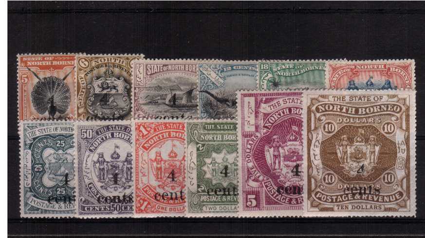 The 4c overprint set of twelve very fine lightly mounted mint. A lovely bright and fresh set in exceptional condition.
<br/><b>ZFZ</b>
