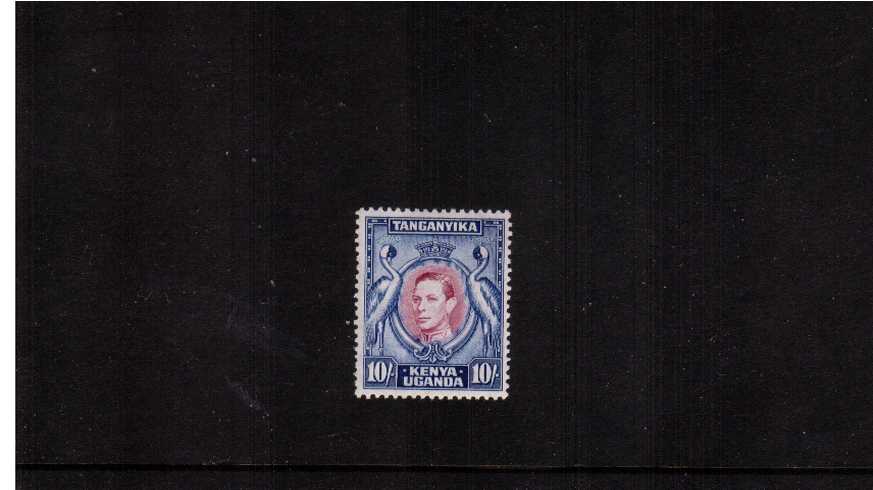 10/- Purple and Blue - Perforation 13<br/>A fine lightly mounted mint single.