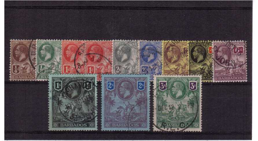Set of eleven plus the 1d shade superb fine used