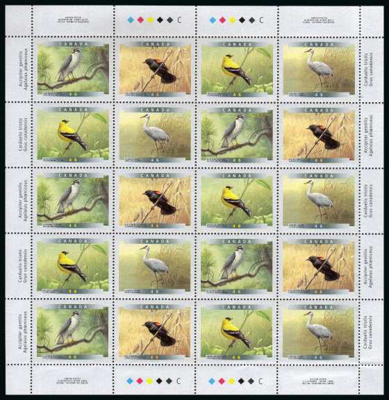 Birds - 4th Series - Complete sheetlet of twenty superb unmounted mint.