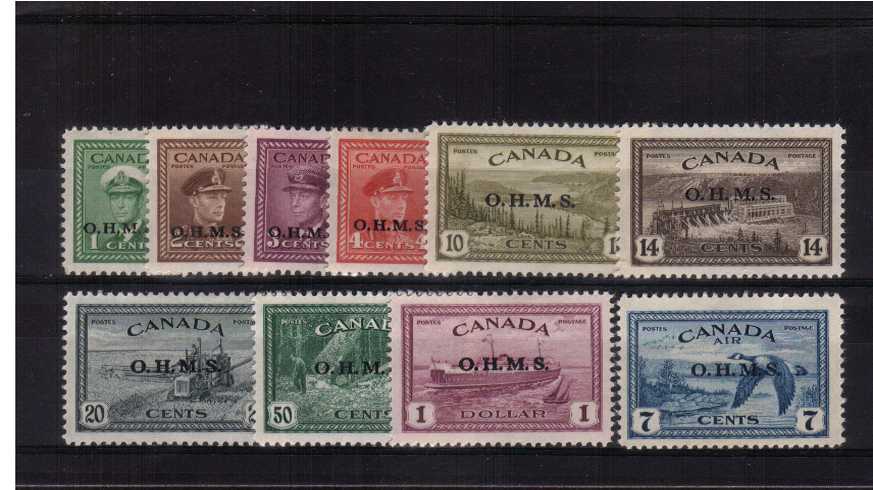 The ''OHMS'' set of ten very fine lightly mounted mint
<br><b>XQX</b>