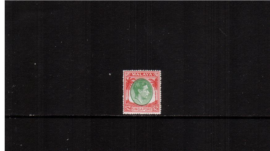 $2 Green and Scarlet definitive single  - Perf 17x18.<br/> A superb unmounted mint single. Scarce stamp.
<br><b>XMX</b>