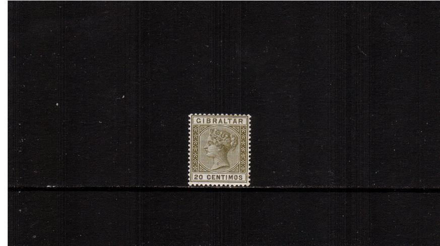 20c Olive-Green and Brown.<br/>A fine very, very lightly mounted mint single. 
<br><b>XMX</b>