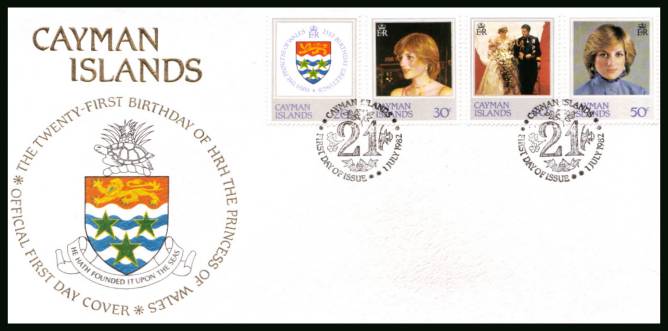 21st Birthday of Princess of Wales official First Day Cover<br/>Please note that this is priced on the value of the used stamps <br/> with no special premium because its a FDC. <br/>SG Cat for the stamps 2.10