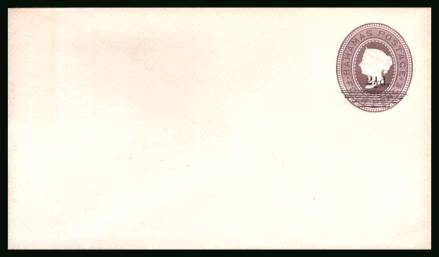 Postal Stationery mint envelope 4d Lilac surcharged 2d. Size 139mm x 83mm<br/>Stunning, pristine condition