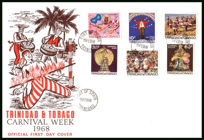 Trinidad Carnival<br/>on an unaddressed official First Day Cover.