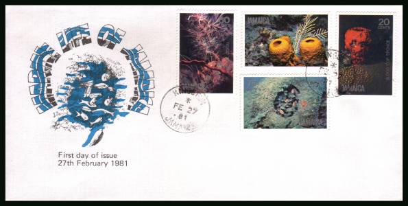 Marine Life - 1st Series <br/>on an official unaddressed First Day Cover.