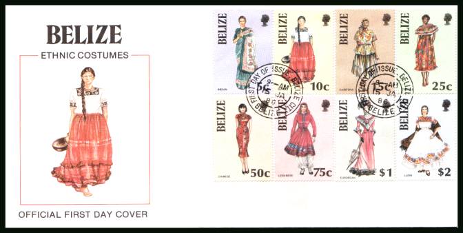Costumes of Belize<br/>on an unaddressed OFFICIAL First Day Cover