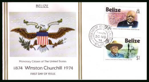 Birth Centenary of Sir Winston Churchill
<br/>on an unaddressed  First Day Cover