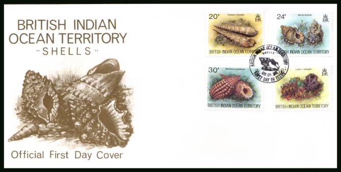 Sea Shells<br/>cancelled with special cancel on an illustrated First Day Cover