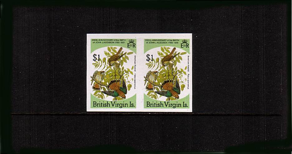Birth Bicentenary of John J. Audubon<br/>The $1 value as a completely imperforate horizontal pair superb unmounted mint