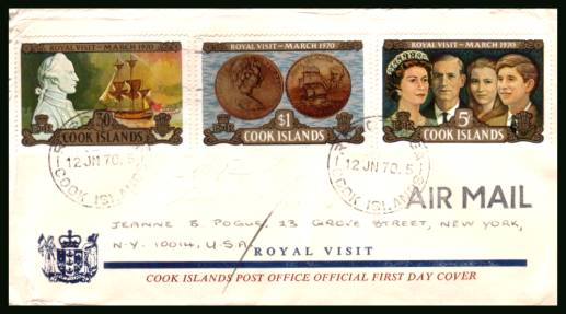 Royal Visit to New Zealand<br/>on an illustrated official hand addressed First Day Cover 

