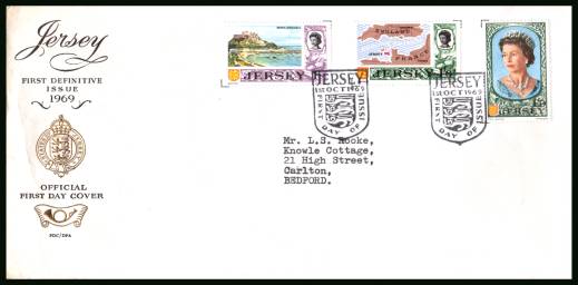 1/- to 1/9d definitives<br/>on an official unaddressed illustrated First Day Cover 


