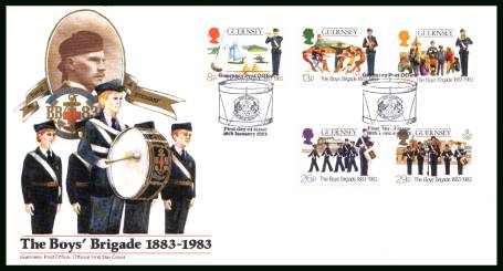 Centenary of Boys Brigade<br/>on an official unaddressed illustrated First Day Cover 

