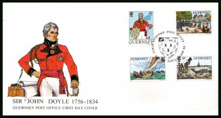 Sir John Doyle<br/>on an official unaddressed illustrated First Day Cover 

