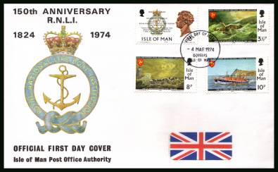 150th Anniversary of R.N.L.I.<br/>on an unaddressed illustrated official First Day Cover
