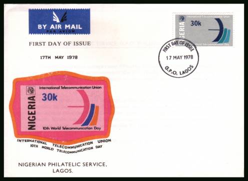10th World Telecommunications Day single<br/>on an unaddressed official First Day Cover.<br/>Please note 