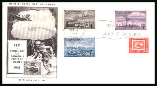 Canadian Stamp Centenary<br/>on an unaddressed OFFICIAL First Day Cover.