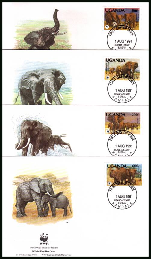 Endangered Species - 3rd Series - WWF<br/>set of four on four seperate illustrated unaddressed First Day Covers.