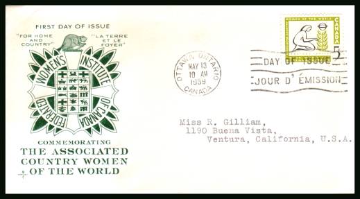 ''Associated Country Women of the World'' single
<br/>on a typed addressed First Day Cover