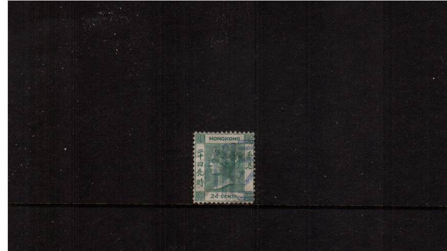 24c Green - Watermark Crown CC<br/>A lovely good used single. SG Cat  12
<br/><b>HK22</b>
