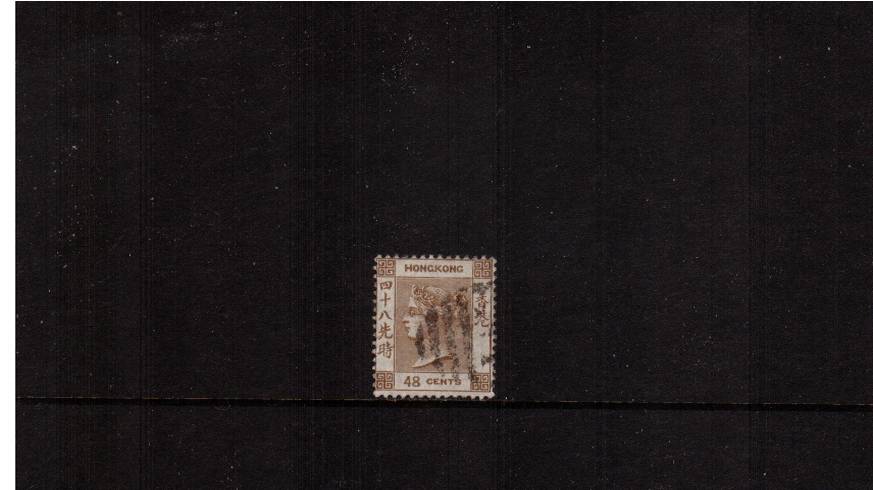 48c Brown - Watermark Crown CA<br/>A fine used single but with a tiny fault. SG Cat 110
<br/><b>HK22</b>