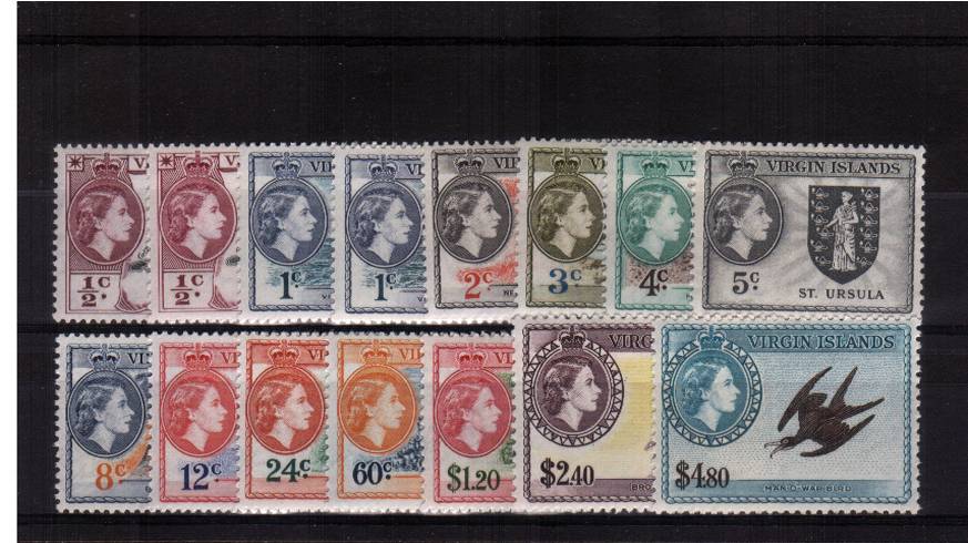A superb unmounted mint set of thirteen with the bonus of the two additional SG listed shades.<br/>Total SG Cat 136.00
<br/><b>QEQ</b>