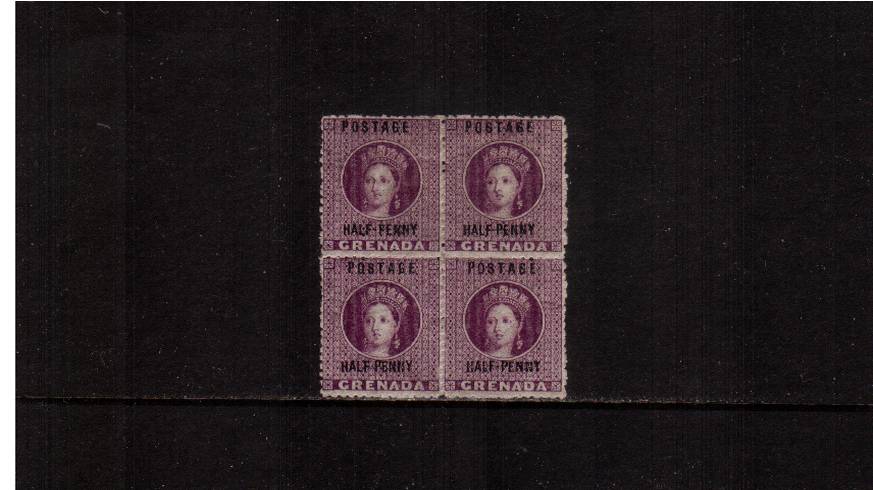 d Deep Mauve - Watermark Large Star Sideways<br/>
A superb bright and fresh very lightly mounted mint block of four with perfect centering and lovely colour. The lower pair are superb unmounted mint. A ''gem'' block!

<br/><b>QEQ</b>