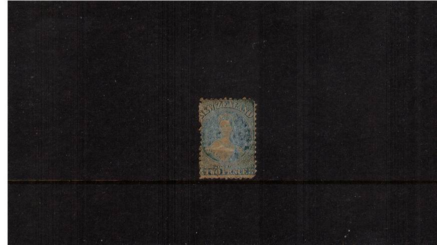 2d Pale Blue - Watermark Large Star - Perforation 12<br/>
A ''space filler'' example with full gum but with a horizontal crease and some perf faults.<br/>SG Cat 325
<br/><b>QSQ</b>