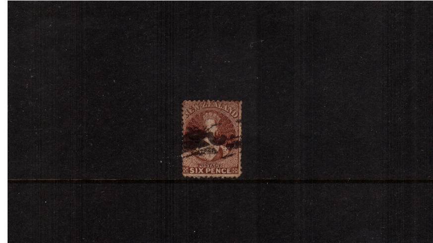 6d Red-Brown - Watermark Large Star - Perforation 12<br/>
A good used bright and fresh stamp. SG Cat 28
<br/><b>QSQ</b>