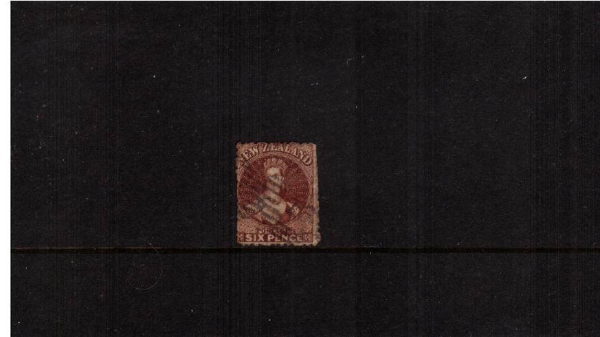 6d Red-Brown - Watermark Large Star - Perforation 12<br/>
A lightly used ''space filler'' example. SG Cat 28 



<br/><b>QSQ</b>
