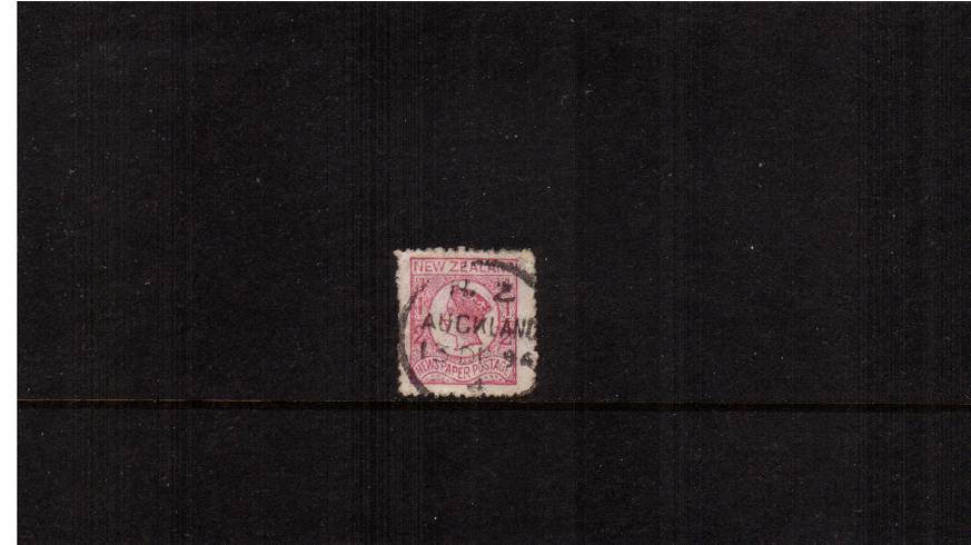 NEWSPAPER POSTAGE<br/>
d Bright Rose - Watermark NZ and Star - 'Perforation nearly 12<br/>
A fine used single cancelled with an AUCKLAND CDS dated 13 DE 94. 



<br/><b>QSQ</b>