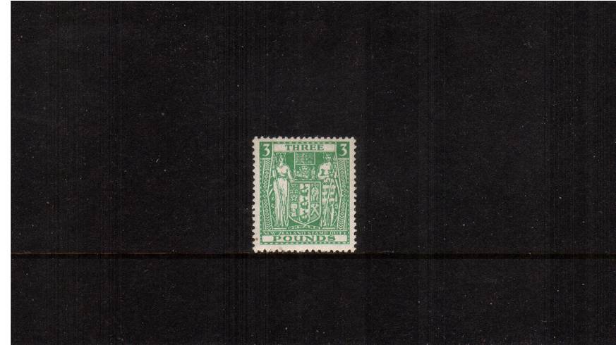 3 Green with Watermark Inverted<br/>
A stunning bright and fresh single with a trace of a hine mark. SG Cat 250
<br/><b>QSQ</b>