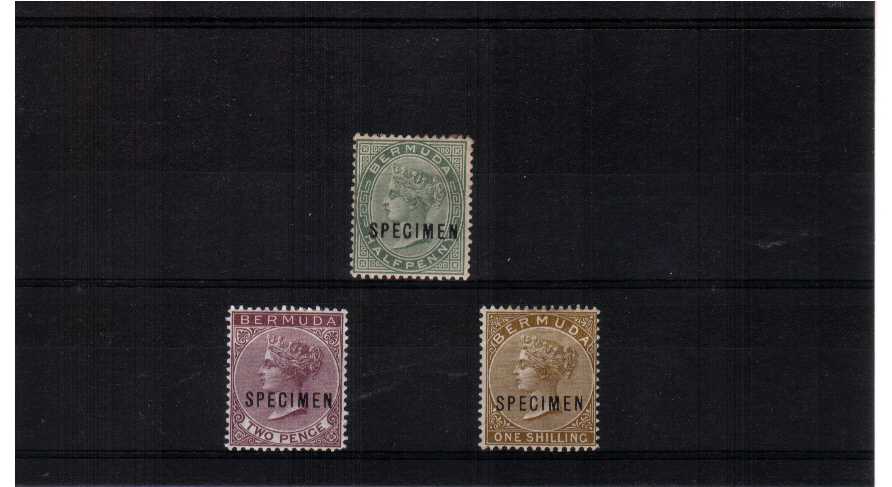 SG 21s, 26s and 29s -  A fresh mint set of 3 overprinted SPECIMEN.