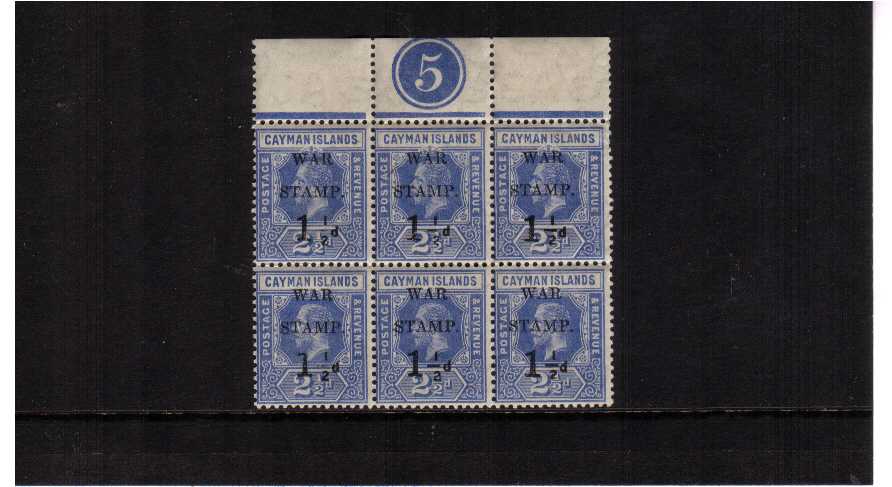 Superb unmounted mint top marginal block of four showing plate number 